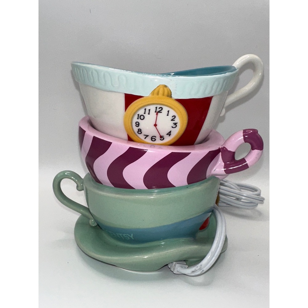 Scentsy Disney Alice in Wonderland Wax Warmer Stacked Teacups Were All Mad Here - Picture 3 of 8